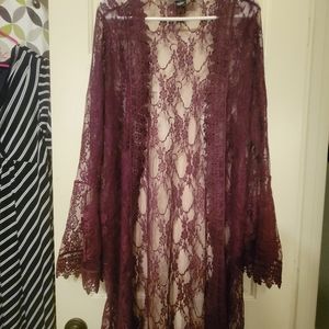 Lace long sleeve  kimono Large